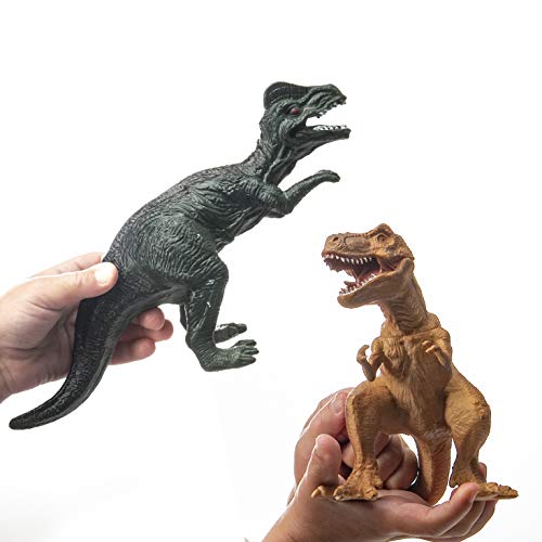PREXTEX Pack de Dinosaurios de 25,4 cm de Aspecto Realista con 12 Figuras de Dinosaurios Surtidas
