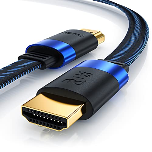 Primewire – 2m - Cable Premium 8K HDMI 2.1 - Plano - 2K 4K 8K - Alta Velocidad - UHD II - 3D TV - eARC - HDR 10+ - 8K a 120Hz con DSC - HDTV 7680 x 4320 – Compatible BLU Ray PS4 PS5 Xbox Series S X