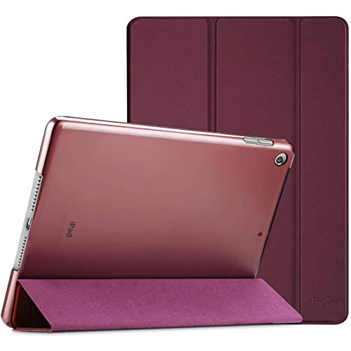 Procase Funda Delgada para iPad 9 2021 y iPad 8 2020 y iPad 7 2019 10.2", Carcasa Folio Ligera con Tapa Inteligente/Reverso Translúcido/Soporte para 2020 y 2019 10.2 Inch iPad 9ª 8ª 7ª -Vino