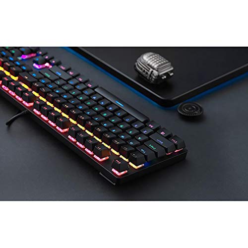 Profesión Teclado Wired 104 Keys Retroiluminado Teclado de Juegos mecánicos con Teclas PBT Ideal para Windows Gaming Anti-Ghosting Ergonomía (Color : Black)