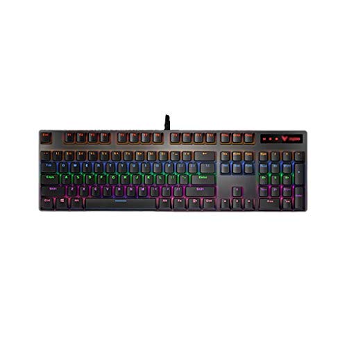 Profesión Teclado Wired 104 Keys Retroiluminado Teclado de Juegos mecánicos con Teclas PBT Ideal para Windows Gaming Anti-Ghosting Ergonomía (Color : Black)