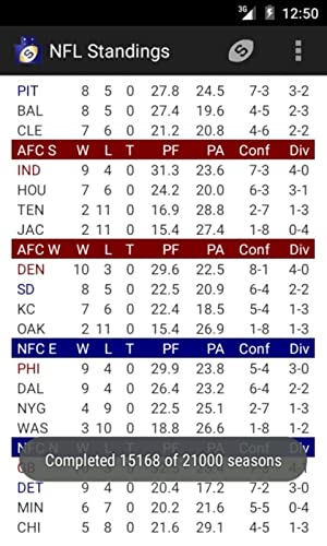 Professional Football Standings Simulator