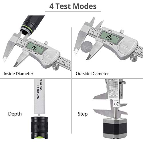 Proster Calibre Digital Vernier Impermeable IP54 150mm con Juego de Galgas 32 Hojas Pie de Rey Acero en Metricas Pulgada Fracción para Diametros Profundidad