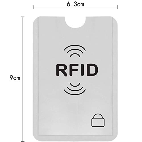 Protector de tarjeta de crédito, 24 fundas de bloqueo RFID para tarjetas de crédito, tarjetas de débito, plata, 9 x 6,3 cm
