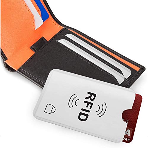 Protector de tarjeta de crédito, 24 fundas de bloqueo RFID para tarjetas de crédito, tarjetas de débito, plata, 9 x 6,3 cm