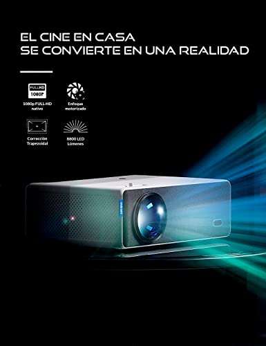 Proyector 4K, 8.800 Lúmenes, Muy Luminoso, Contraste 150.000:1 , Fullhd Nativo, Cine en Casa 200", USB Multimedia, Preparado para PS5, Xbox Series
