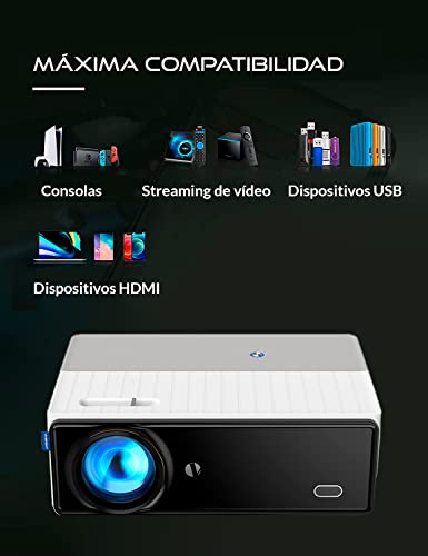Proyector 4K, 8.800 Lúmenes, Muy Luminoso, Contraste 150.000:1 , Fullhd Nativo, Cine en Casa 200", USB Multimedia, Preparado para PS5, Xbox Series