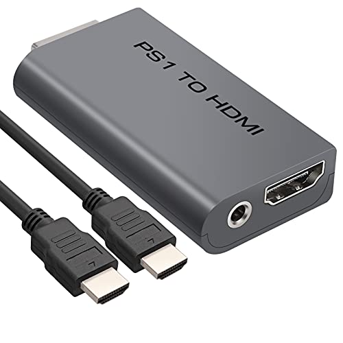 PS1 a HDMI Convertidor PS 1 a HDMI Video y Adaptador de Audio de Auriculares de 3,5 mm con Cable HDMI de 1 m Compatible con PS1 HDTV Monitor HDMI