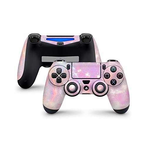PS4 Controller Skin de 46 North Design, 3M Technology, Rosa Pastel Galaxia Estrella Malva Púrpura Claro Ombre Rosa Lindo, Duradero, Apto Para PS4 Regular, Pro, Slim Controladores, Fabricado en Canadá
