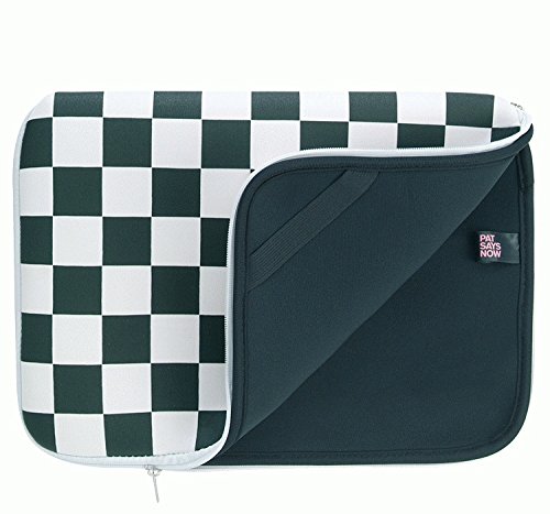 PSN CheckerFlag - Funda para portátil de 40,6 cm a 43,2 cm (16 a 17''), Color Blanco y Negro