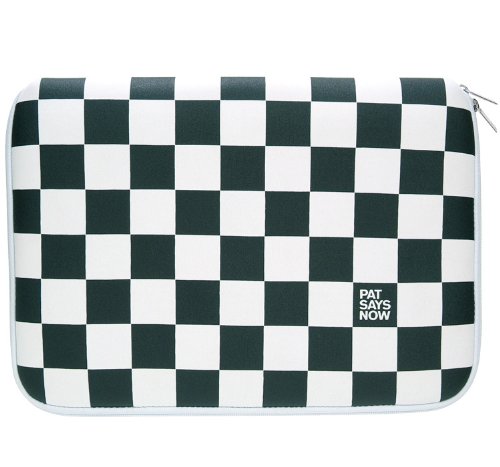 PSN CheckerFlag - Funda para portátil de 40,6 cm a 43,2 cm (16 a 17''), Color Blanco y Negro