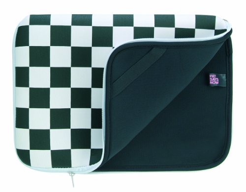 PSN CheckerFlag - Funda para portátil de 40,6 cm a 43,2 cm (16 a 17''), Color Blanco y Negro