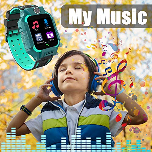 PTHTECHUS Reloj Inteligente Niño de Podómetro, Smartwatch Niños con 14 Juegos SOS Llamada MúSica Linterna Cámara Despertador Regalos para niños de 4 a 12 años (Y19-Blue)