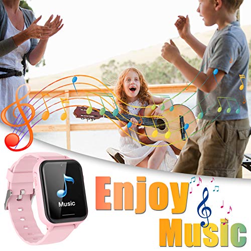 PTHTECHUS Reloj Inteligente Niño, Smartwatch para Niña y Niño Pantalla con Música Podómetro Juegos Llamada Linterna Video Cámara Despertador Regalos para niños de 4 a 12 años