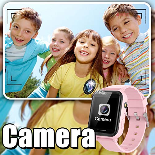 PTHTECHUS Reloj Inteligente Niño, Smartwatch para Niña y Niño Pantalla con Música Podómetro Juegos Llamada Linterna Video Cámara Despertador Regalos para niños de 4 a 12 años