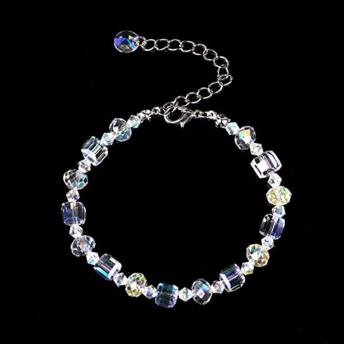 Pulsera,2 PCS Pulseras con Dijes Pulsera de Acrílico Impresionante Pulsera de Cristal para Niñas Mujeres Joyería Cumpleaños Regalos para el día de Madre