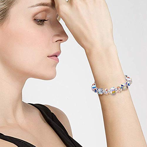 Pulsera,2 PCS Pulseras con Dijes Pulsera de Acrílico Impresionante Pulsera de Cristal para Niñas Mujeres Joyería Cumpleaños Regalos para el día de Madre