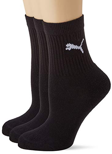 PUMA Junior Crew Sock Calcetines, Negro, 35-38 (Pack de 3) Unisex niño