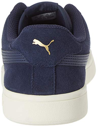 PUMA Smash v2, Zapatillas Unisex Adulto, Azul (Peacoat-Gold-Whisper White), 45 EU