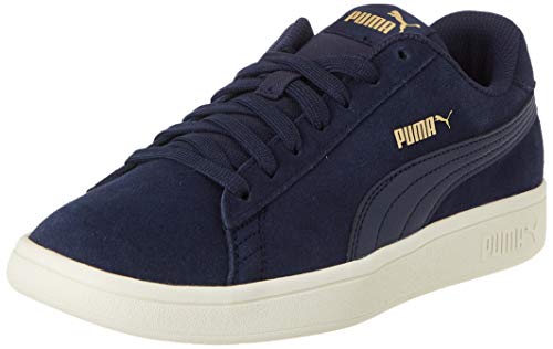 PUMA Smash v2, Zapatillas Unisex Adulto, Azul (Peacoat-Gold-Whisper White), 45 EU