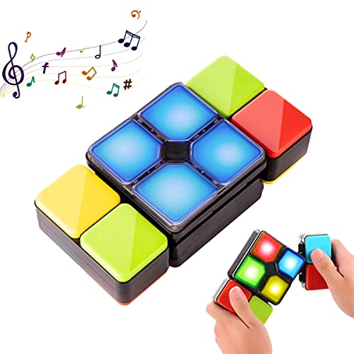 Pup Go Cubo mágico electrónico con música y luces coloridas, juego de rompecabezas cumpleaños, juegos de mesa familiares，consola portatil，game boy viaje juguetes educativos para niños de 6 a 12 años