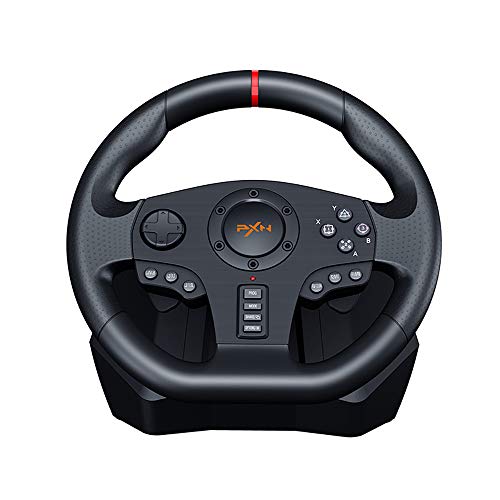 PXN V900 Volante de Carreras de 270/900° con Pedales y Vibración Feedback para PC, PS3, PS4, Xbox One, Nintendo Switch, Xbox Serie X|S