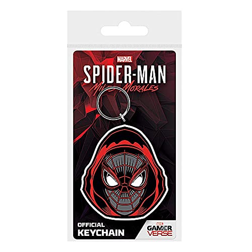 Pyramid International Spider-Man Miles Morales (Hooded) Rubber Keychain, Llavero Unisex adulto, Multi, One Size
