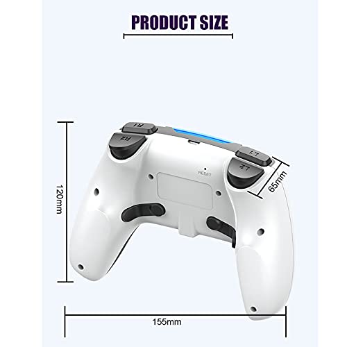 Qbohan Wireless Controller para PS4, Bluetooth Wireless Controller USB Controller para PS4 Agarre antideslizante y mini volante con pantalla LED, tablero de juego con panel táctil con vibración dual
