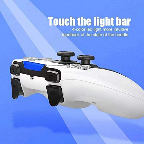 Qbohan Wireless Controller para PS4, Bluetooth Wireless Controller USB Controller para PS4 Agarre antideslizante y mini volante con pantalla LED, tablero de juego con panel táctil con vibración dual