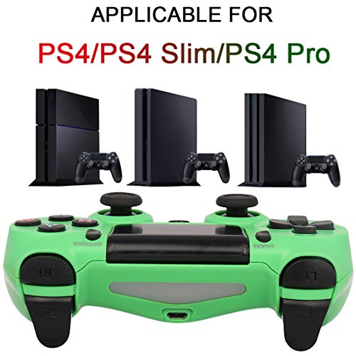 QLOVE Mando PS4 Inalámbrico Galaxy Style Dual Shock 4 Six-Axis Gaming para Playstation 4/PS4 Pro con función de Audio,Mini LED Indicador, Cable USB y Antideslizante,Verde
