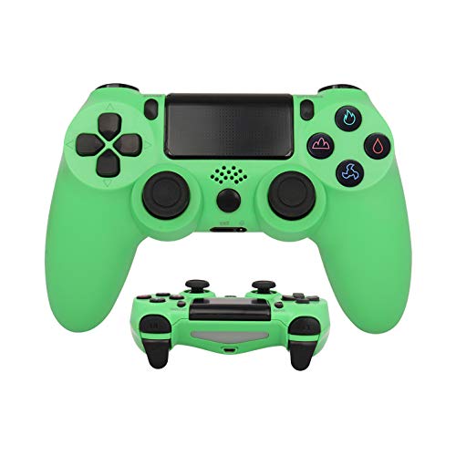 QLOVE Mando PS4 Inalámbrico Galaxy Style Dual Shock 4 Six-Axis Gaming para Playstation 4/PS4 Pro con función de Audio,Mini LED Indicador, Cable USB y Antideslizante,Verde