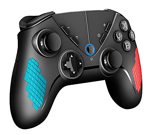 QULLO Mando para Switch, Bluetooth Switch Mando Pro con Turbo, Inalámbrico Controlador con Gyro Axis y Vibración Dual, Gamepad Remoto Joypad Ergonómico para Switch