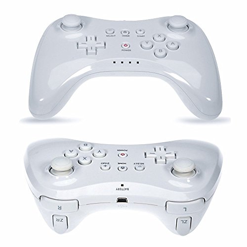 QUMOX 2 x Controlador Mando de Juego inalámbrico Bluetooth U Pro Controller Gamepad para Wii U, Blanco
