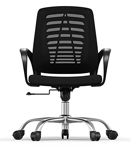 RAC TLV-T27 Silla de Oficina Giratoria Escritorio Ruedas Despacho Estudio-Negra