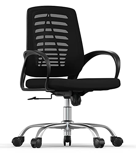 RAC TLV-T27 Silla de Oficina Giratoria Escritorio Ruedas Despacho Estudio-Negra