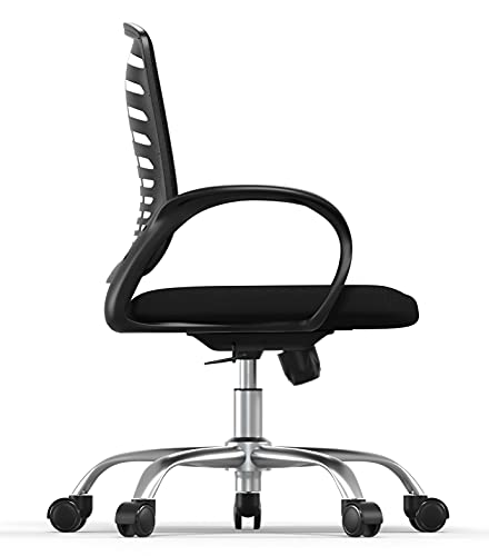 RAC TLV-T27 Silla de Oficina Giratoria Escritorio Ruedas Despacho Estudio-Negra