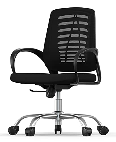 RAC TLV-T27 Silla de Oficina Giratoria Escritorio Ruedas Despacho Estudio-Negra