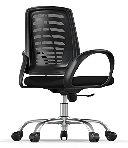 RAC TLV-T27 Silla de Oficina Giratoria Escritorio Ruedas Despacho Estudio-Negra