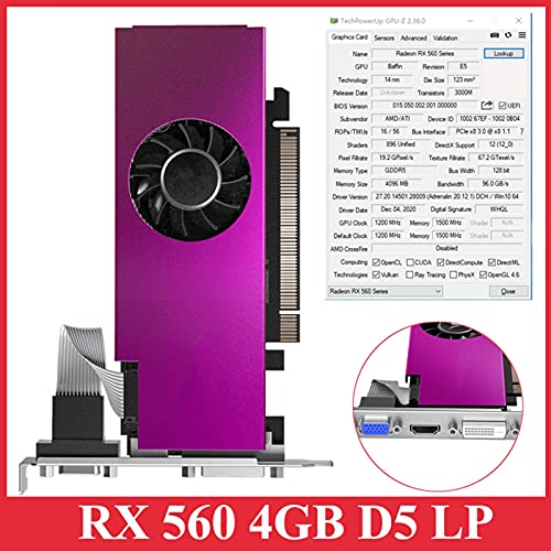 Radeon RX 550 GPU 4GB GDDR5 128Bit Gaming Computadora de escritorio PC Tarjetas gráficas de video Tarjeta gráfica PCI-E 3.0 Tarjeta De Video Gpu compatible con VGA / DVI-D / HDMITarjeta Gráfica (Co