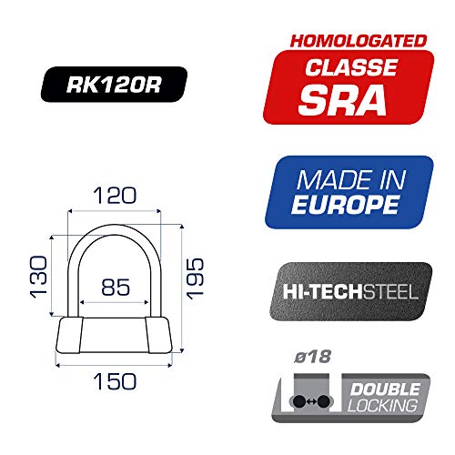 Radikal RK120R Candado Antirrobo U Alta Gama