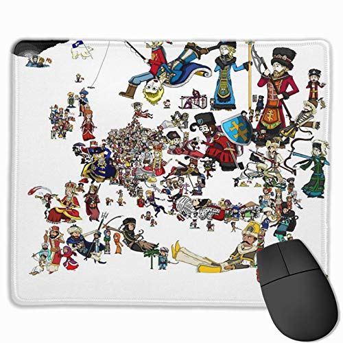 Rae Esthe Europa universalis - Mapa de personificaciones Nacionales - 1444 Alfombrilla de ratón para Juegos con Borde Cosido para computadora portátil