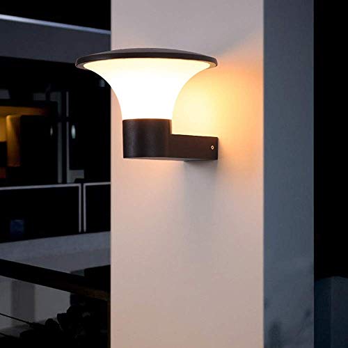 Raelf Lámpara de Techo al Aire Libre Impermeable Lámpara de Pared LED E27 PC Blanco PC Paraguas de Paraguas Impermeable Lámpara de Pared Al Aire Libre Moderno Creativo Mensaje Aluminio Anti-Rust Rust