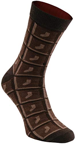 Rainbow Socks - Hombre Mujer Calcetines Barra de Chocolate Graciosos - 1 Par - Chocolate con Leche - Talla 36-40