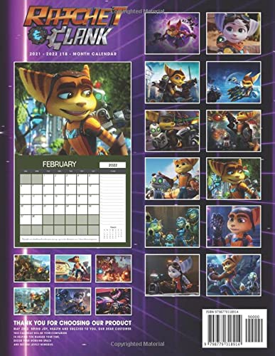Ratchet & clạnk: Video Game Calendar 2022 - Games calendar 2022-2023 18 months- Planner Gifts boys girls kids and all Fans (Kalendar Calendario Calendrier).