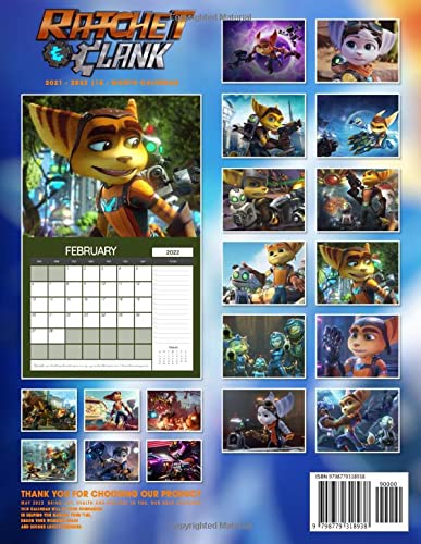 Ratchet & clạnk: Video Game Calendar 2022 - Games calendar 2022-2023 18 months- Planner Gifts boys girls kids and all Fans (Kalendar Calendario Calendrier).