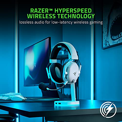 Razer BlackShark V2 Pro - Auriculares inalámbricos para juegos deportivos (auriculares inalámbricos con controladores de 50 mm, cancelación de ruido para PC, Mac, PS4, Xbox One y Switch) Blanco