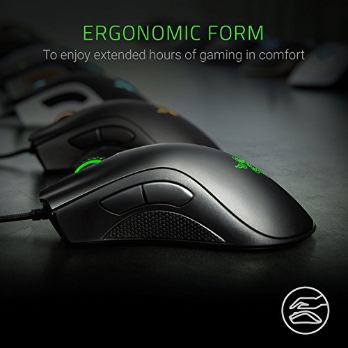 Razer DeathAdder Essential - Ratón para Juegos, Sensor óptico, 6400 dpi, 5 Botones programables, interruptores mecánicos, agarres Laterales de Goma - Negro