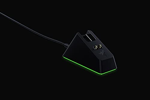 Razer Estación de carga ratón Chroma con iluminación RGB para DeathAdder V2 Pro, Viper Ultimate, Basilisk Ultimate, Naga Pro, estación de carga magnética para mouse, antideslizante, Negro