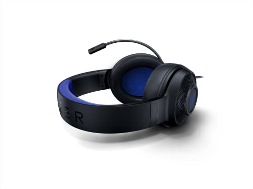Razer Kraken X para Consolas - Auriculares Gaming Ligero para PC, Mac, PS4, Xbox One & Switch con Sonido Envolvente 7.1, Controles en los Auriculares, Negro/Azul (for Console)