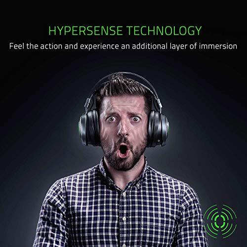 Razer Nari Ultimate Auriculares Inalámbricos Tecnología HyperSense, THX Spatial Audio, Almohadillas con Gel de enfriamiento, Auriculares Gaming compatibles con PC, PS4, Switch y Dispositivos móviles